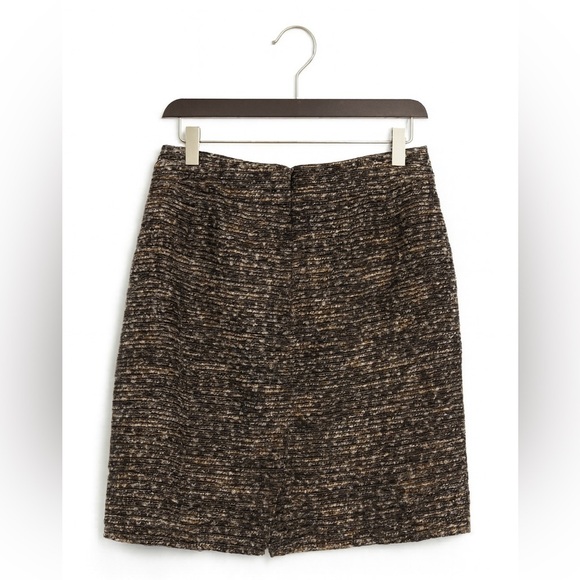 Ann Taylor 0P Brown & Gold Textured Lined Skirt | Classic & Versatile - Picture 2 of 2